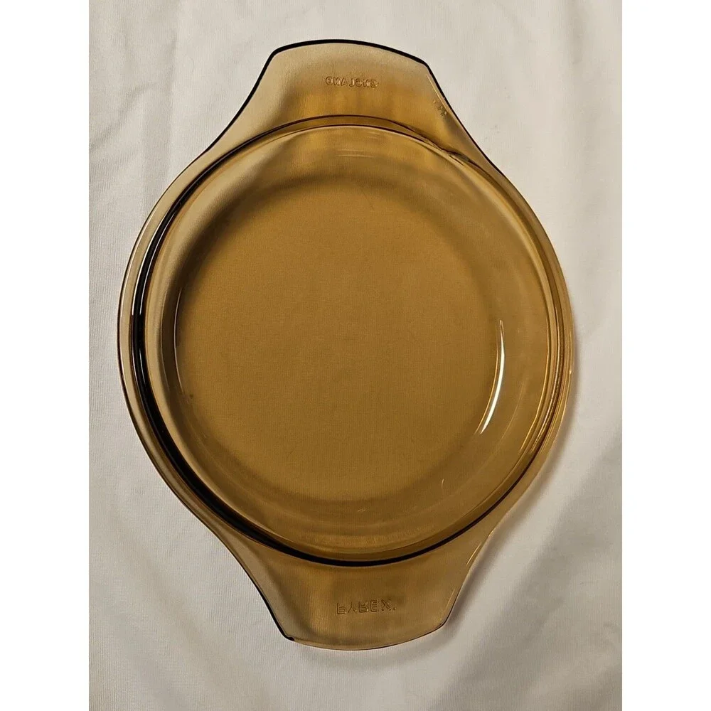 Vintage Pyrex England Brown Glass Cinderella Casserole Dish Lid 6.5